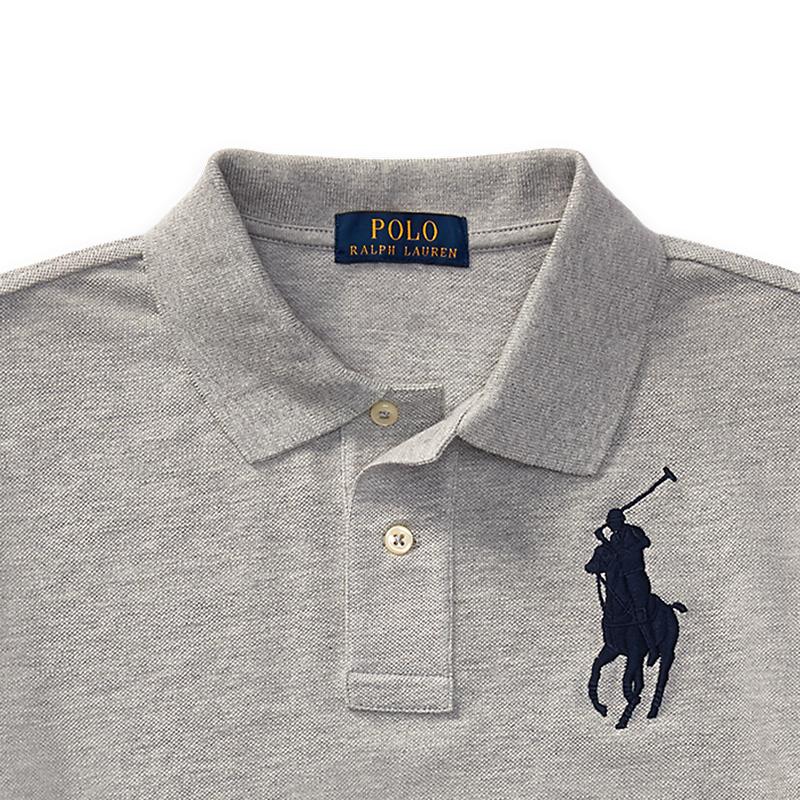 Polo Ralph Lauren Kids SS22 Logo Digital Embroidery Cotton Short Sleeve Polo Shirt Kids tops Gray CWPOKNIYN820131-050