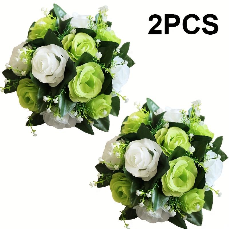 2Pcs Artificial Flower Wreath, New Year Decoration, Wedding Scene Props, Floral Arrangement Ornament, Table Party Home Decor, Fake Flowers, Hotel