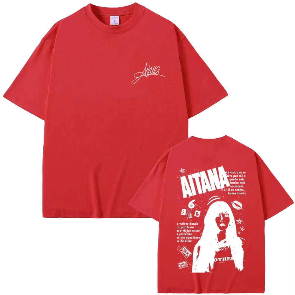 Singer Aitanas Portrait Tshirt Fan Gift CUARTO AZUL World Tour Merchandise Tshirt All Seasons Couple Streetwear Tops