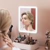 Makeup Mirror with Lights, Rechargeable Vanity Mirror w/ Touch Screen, 2 Lighting Modes and 180 degrees Rotation, White