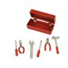 1Set Dollhouse Miniature Toolbox (Tool Case+6 Tools) Simulation Handmade Tools Kits Miniature Figure House Scene Decor Playthings Accessories