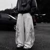 Casual Pants Men's High Street Hip-hop Print, European and American Retro Straight Sweatpants