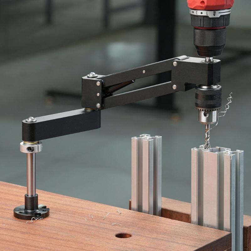 High Precisions Safe Machined Aluminum Alloy Tapping Arm Support Bracket For Hand Drills Easy Installation Light Duty
