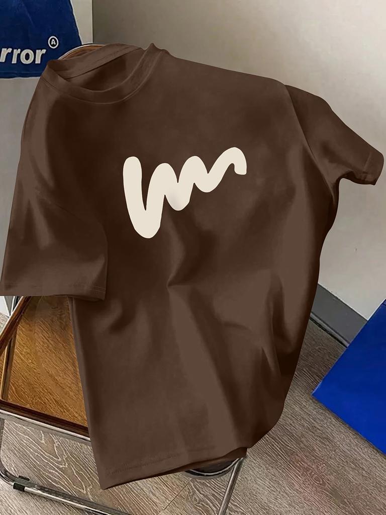 Kreatives Herren-Grafikprint-Oberteil - Lässiges kurzärmeliges Rundhals-T-Shirt für Sommer und Frühling im Freien