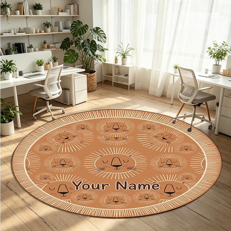 Animales salvajes (342) Alfombra de Terciopelo Redonda con Cristales Personalizada con Nombre y Texto Felpudo Personalizado Decoración del Hogar Alfombra de Cristal Antideslizante