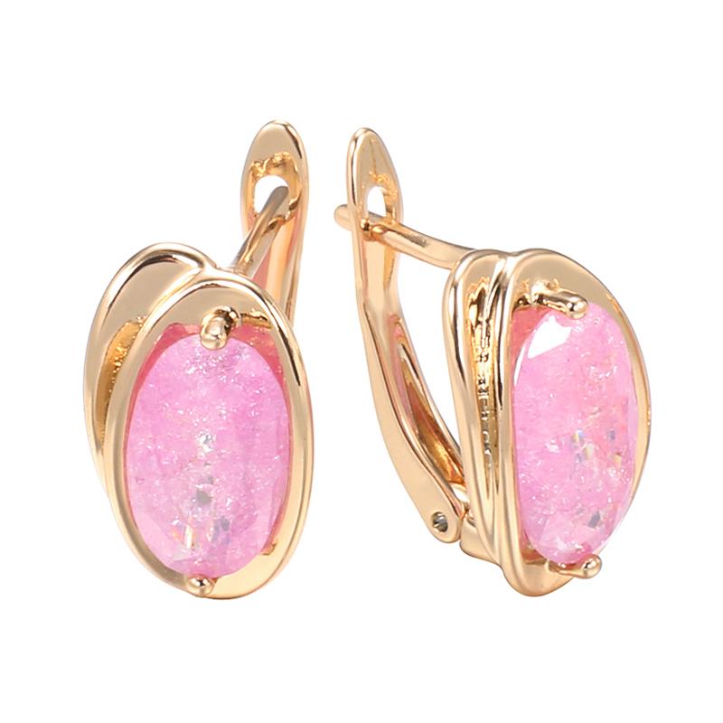 Luxuriöse rote natürliche Zirkon-Hängeohrringe für Damen Roségoldfarben Trendige große Ohrringe Feiner Brautschmuck