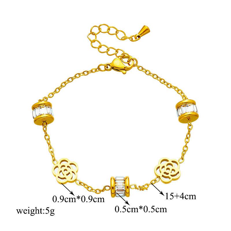 Titanium Steel Butterfly Pendant Bangles Bracelets For Women Girl  Gold Color Non-Fading Wrist Chain Jewelry Gift