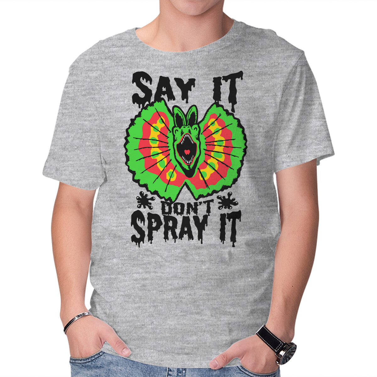 Unisex Crew Neck T-Shirt Say It Don t Spray It Graphic Short Sleeve Casual Tee XXL