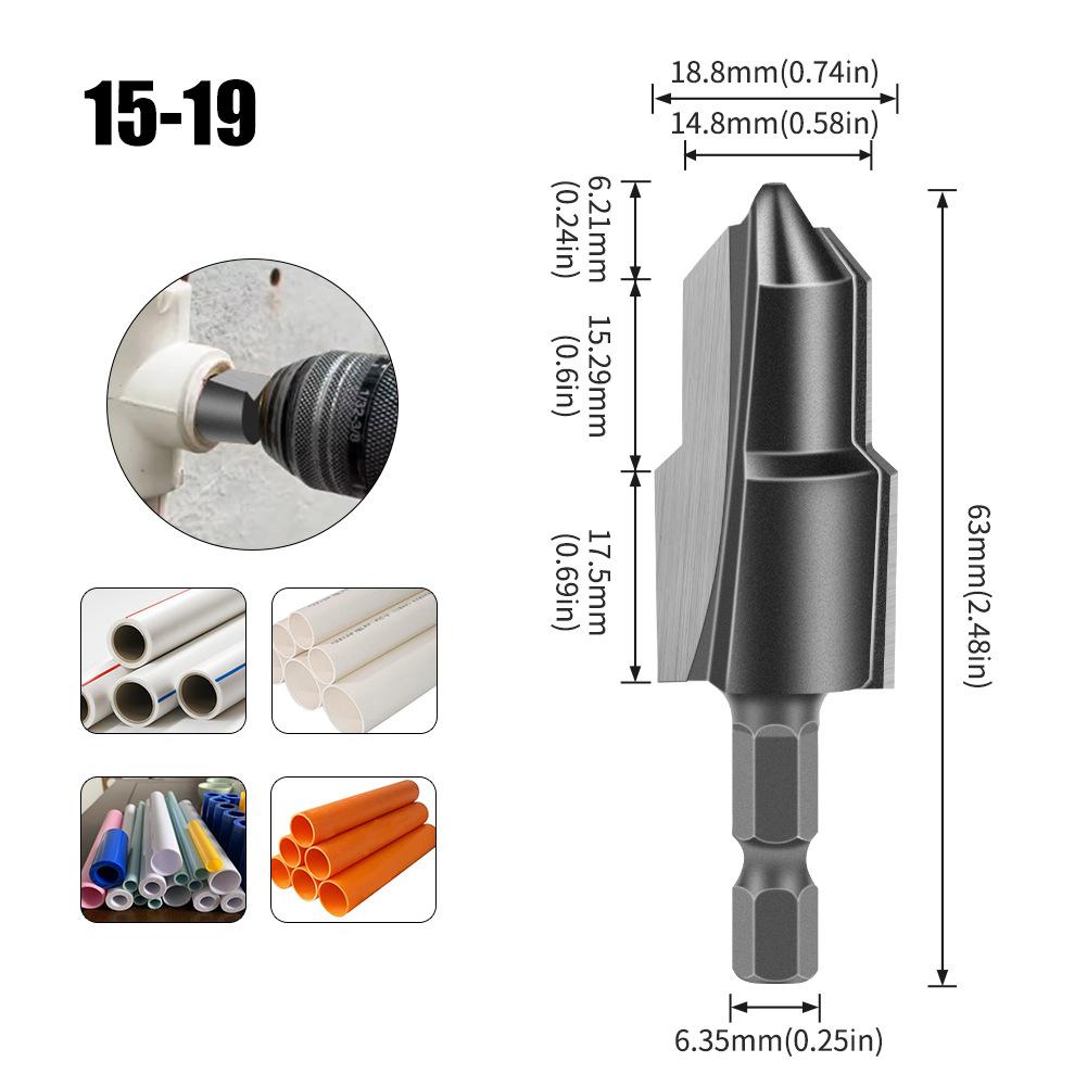6.35mm Hexagonal Shank Alloy Drill Bit Water Pipe Expansion Drill Punch Plumber Lifting Drill Bit Hexagonal Drill Bits