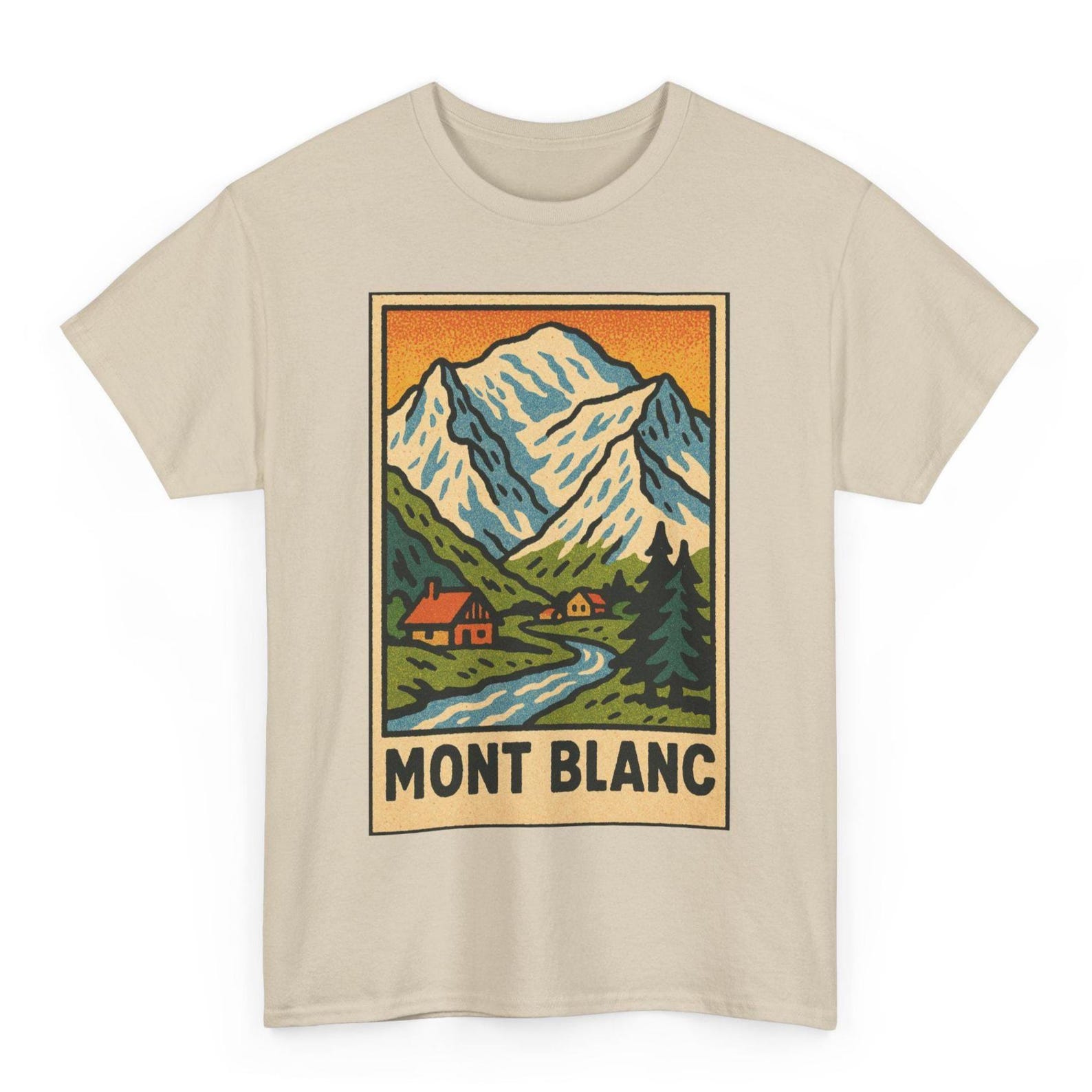Mont Blanc T-Shirt: Retro Comic Alpine Peak Graphic Tee S