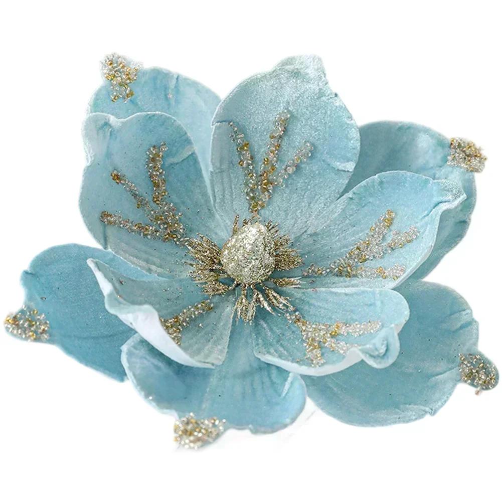 Holiday Home Decor Christmas Artificial Flower Elegant Touch Lifelike Design Light Luxury Style Realistic Magnolia Holiday Decor