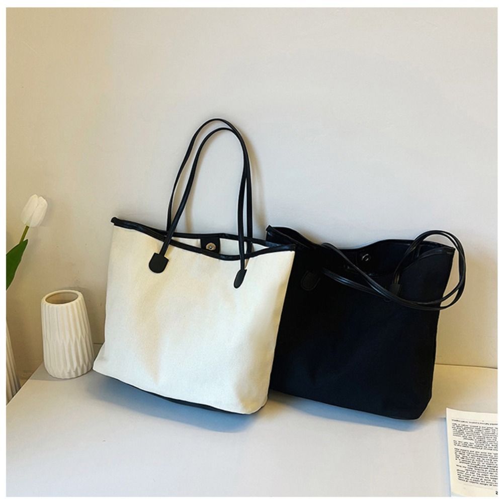 Canvas Lady Shoulder Shopper Bag Large Capacity Reusable Travel Bags  Women
