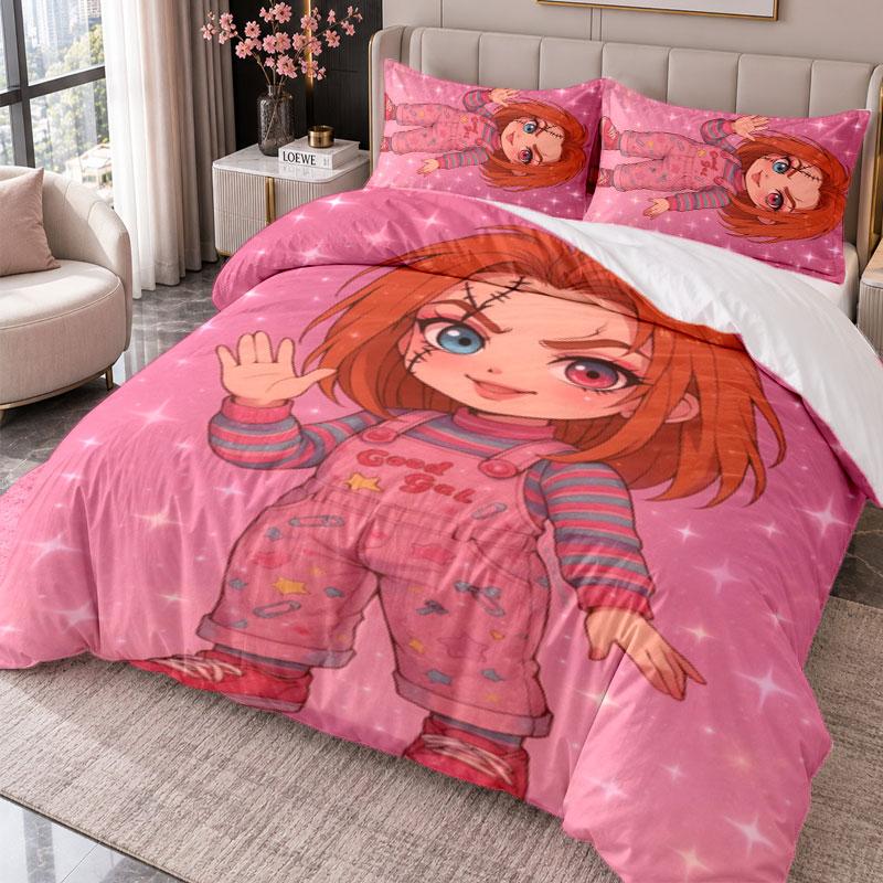 Child's Play Chucky Tiffany 3Pcs Bedding Set Duvet Cover With Two Pillowcases For Bedroom Home Decoration