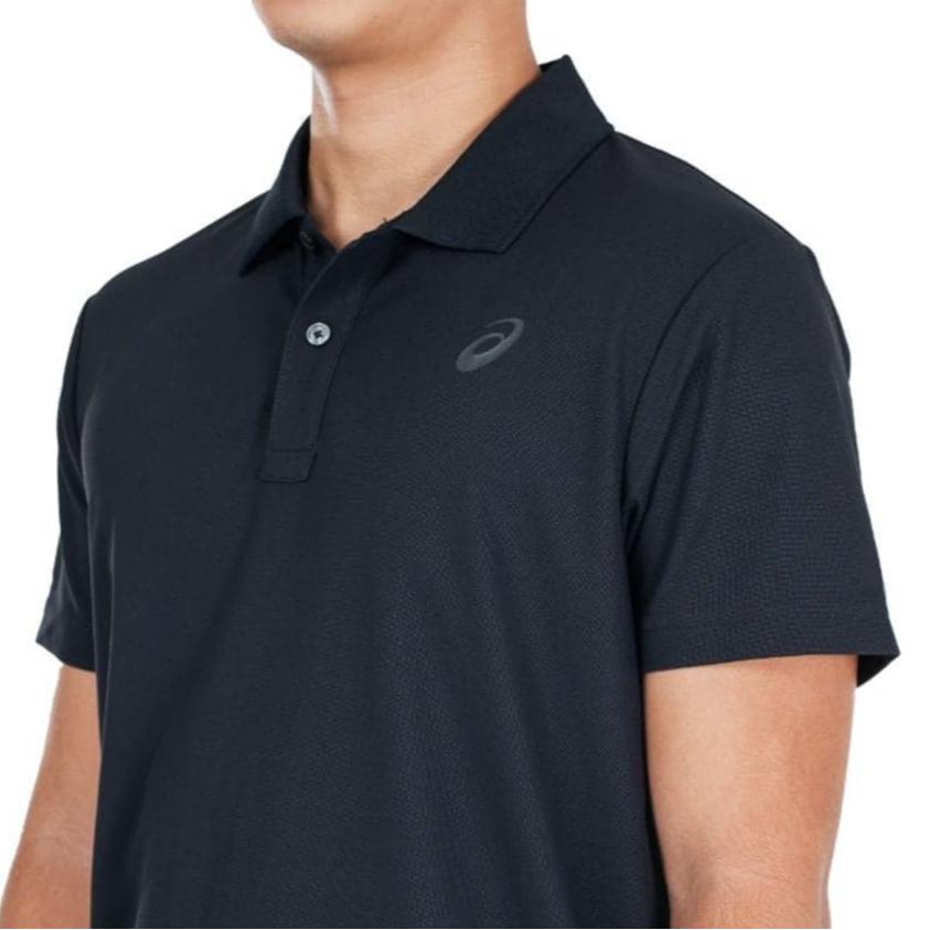 ASICS Polo Shirts Men's Black Polo Collar Moderate Other 2031C955-001