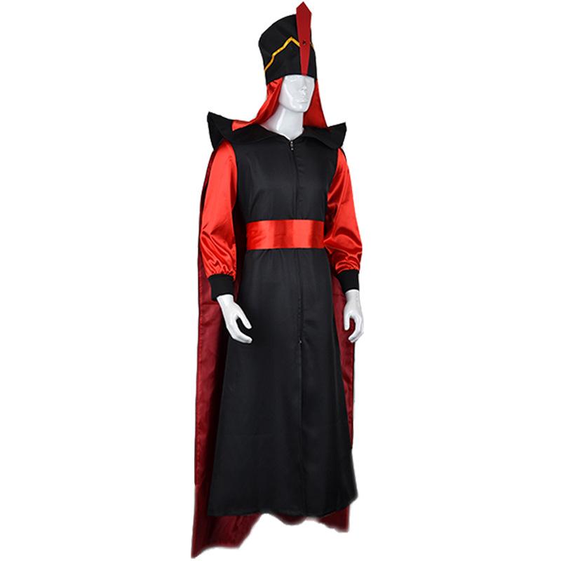 Movie Jafar Cosplay Costume Jumpsuit Cloak With Hat For Men Women Outfits Halloween Carnival Party Roleplay Suits