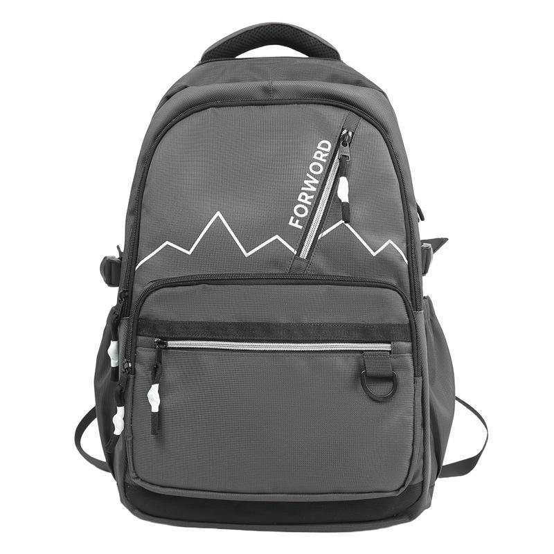 School Bag New Solid Color Backpack Casual Versatile Backpack Large Capacity Junior High School Student Backpack
