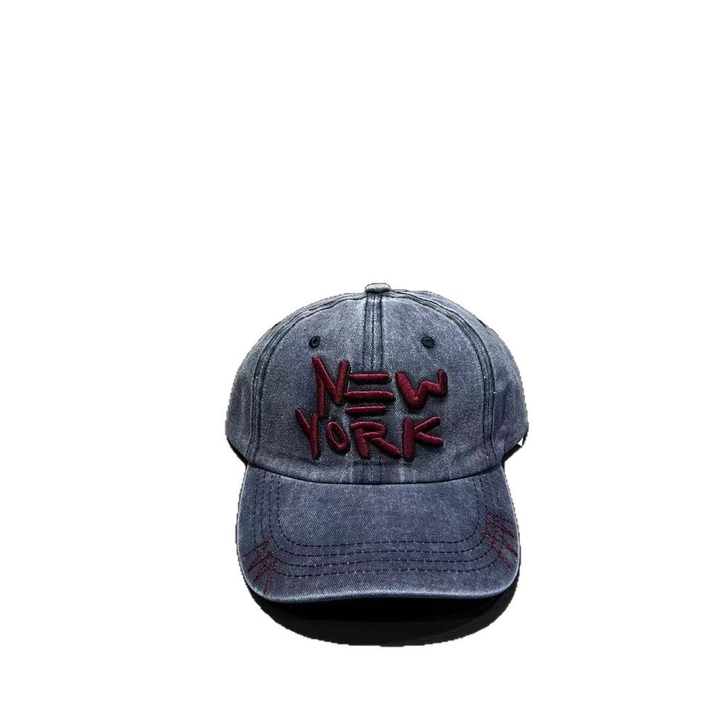 Washed Cotton Baseball Cap New Men's Curved Brim Cap Outdoor Sunshade Sun Protection Hat Retro Trendy