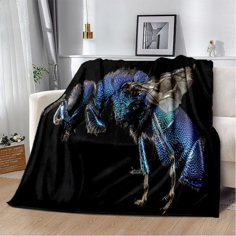 3D Honey Bee Insect Cartoon Soft Plush Blanket,Flannel Blanket Throw Blanket for Living Room Bedroom Bed Sofa Picnic Cover Kids