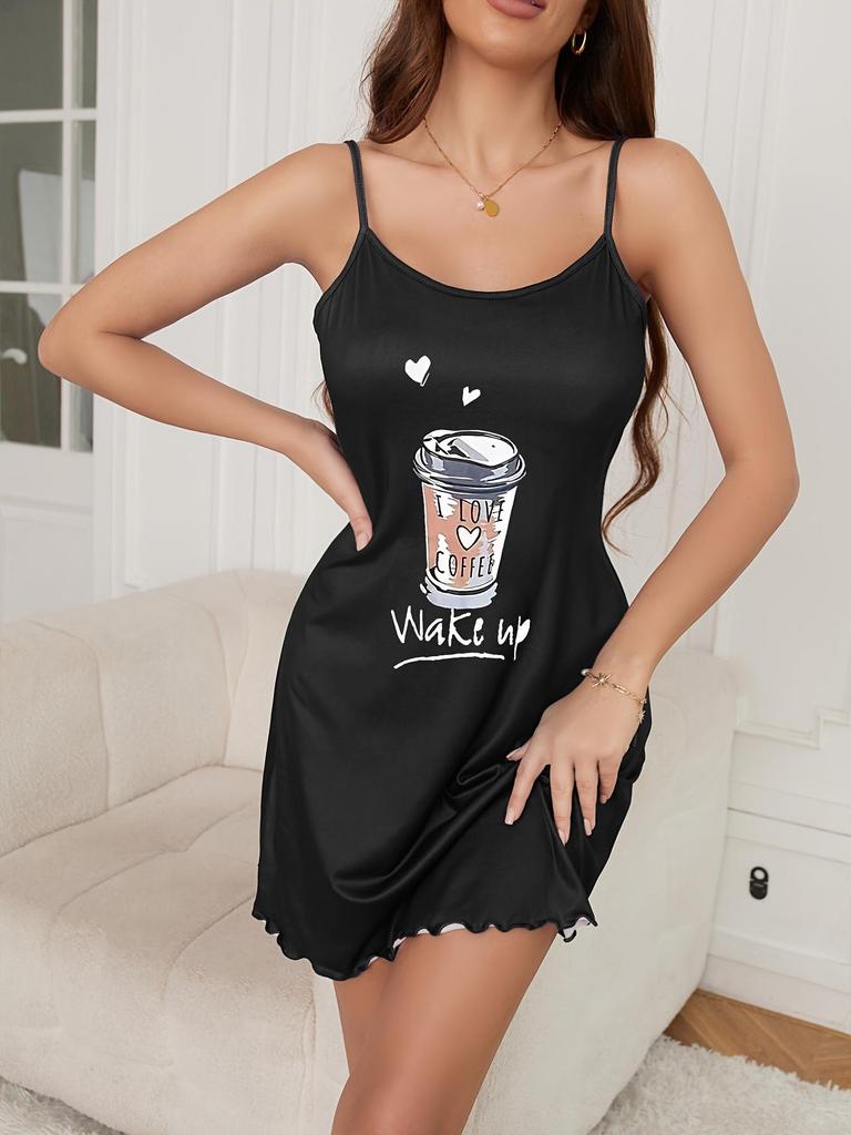Summer Women's Printed Strappy Mini Dress: Casual, Comfortable, Sexy Nightgown