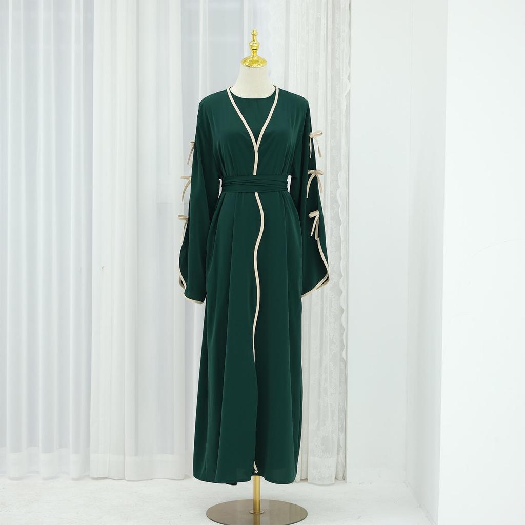 Pure Beauty Bow Long Robe Dress Abaya - Loriya 2025, Europe, America & Middle East Style, Model LR962