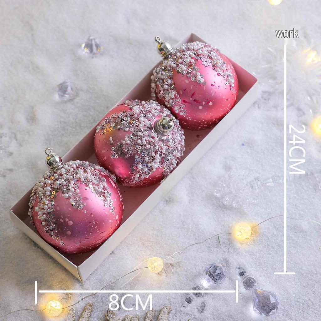 Christmas Tree Ornament Set: Nine Painted Macaron Candy Color Irregular Balls