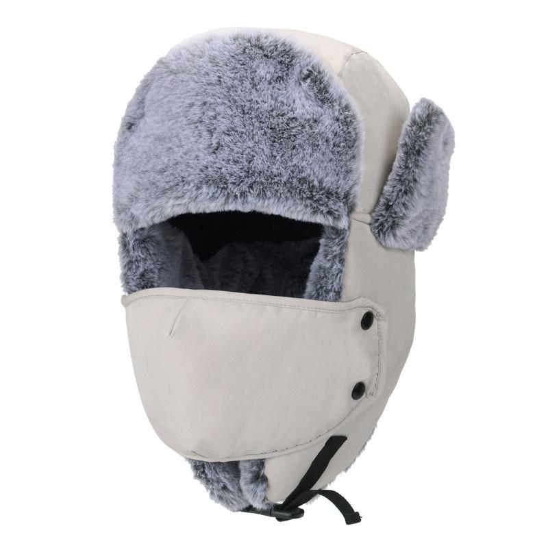 Men's and women's hats outdoor winter cycling ear protection cold protection thickened imitation rabbit fur warm ski hat