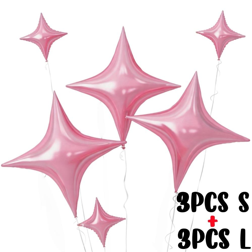 Set de 6/12 Ballons Étoile à Quatre Branches 10-26 Pouces Feuille Grandes Boules de Fête pour Anniversaire Mariage Décoration de Fête Scintillante
