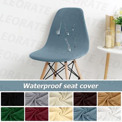 Waterproof Shell Chair Cover Elastic Short Back Chair Cover Stretch Solid Color Chair Seat Cover For El Home Living Room 1Pc