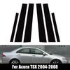 Car Window Pillar Posts Door Trim Cover Stickers Decal For Acura TSX 2004-2008 Glossy Black Auto Accessory 6Pcs