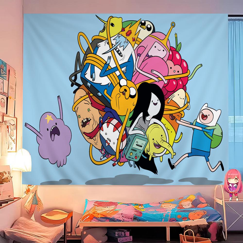 Animation AAdventures Time Cartoon Tapestry Wall Hanging Decoration Household Home Decor