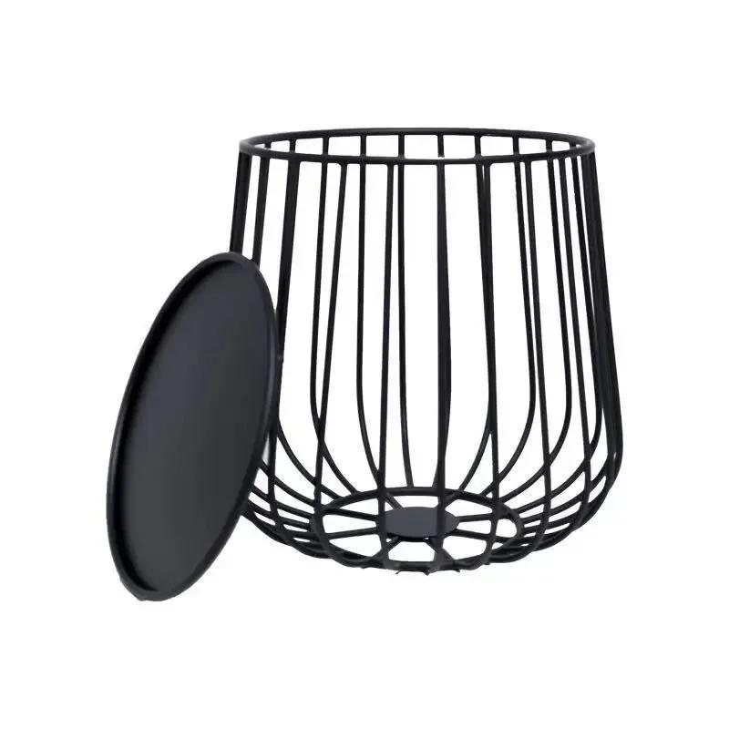 Nordic iron coffee table simple modern living room round combination small coffee table industrial style creative side table