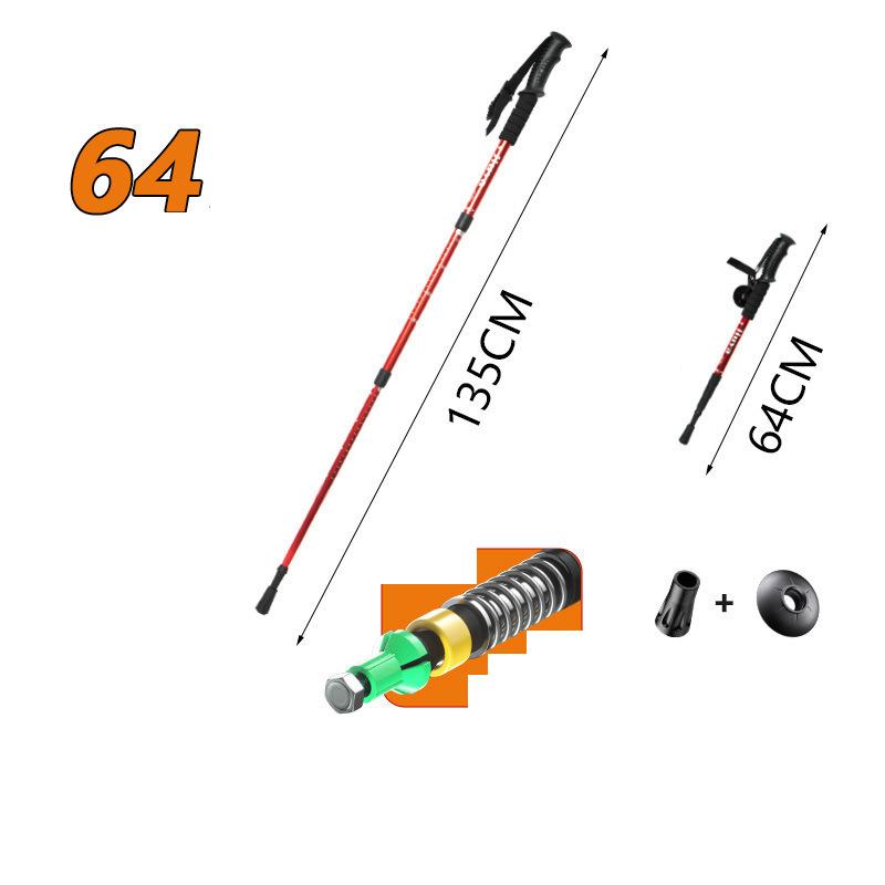 Trekking Poles Shock Absorption Foldable Ultralight Hiking Pole Suitable For Outdoor Camping Mountaineering Backpacking And Trip