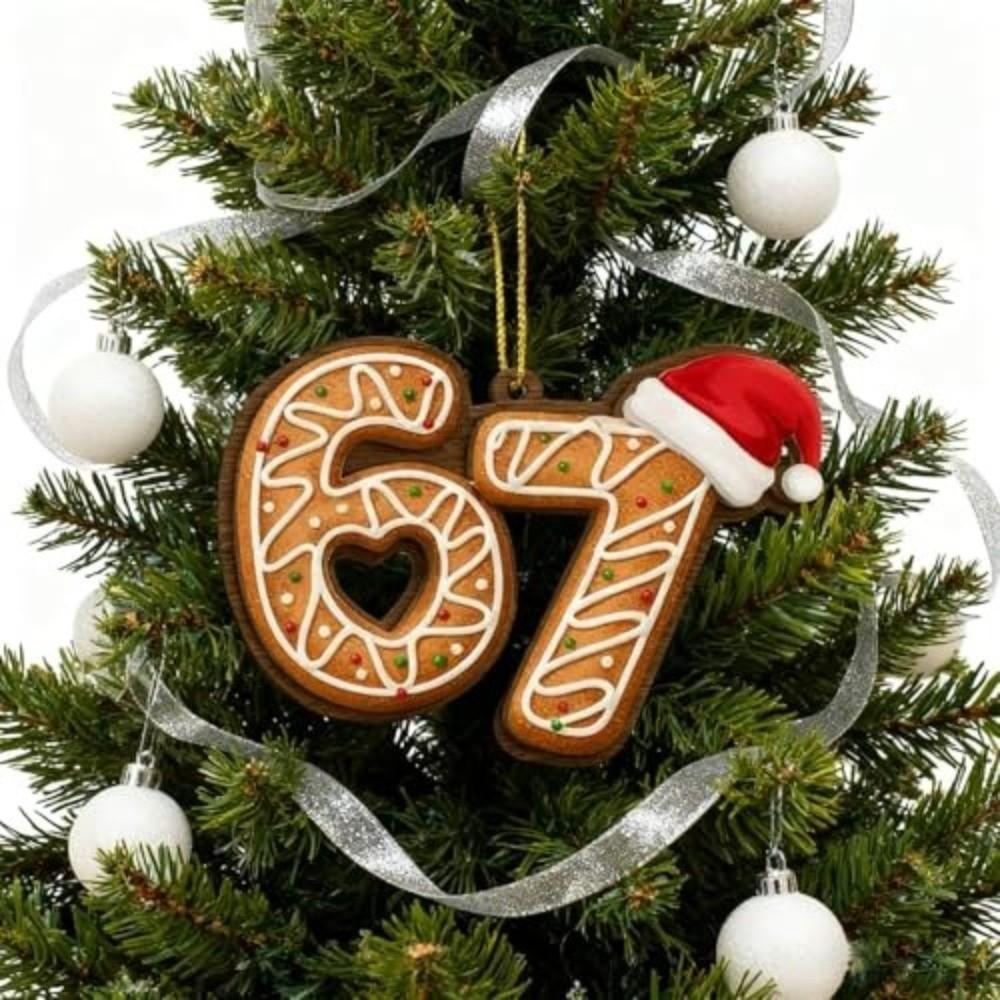 Santa Says Six Seven Christmas Tree Ornaments DIY Hanging Christmas Pendants Funny Acrylic Xmas Hanging Decoration