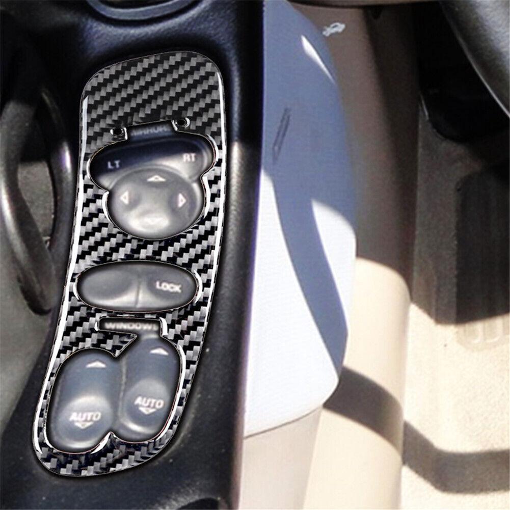 For Chevrolet Corvette C5 Carbon Fiber Window Lift Button Switch Control Trim