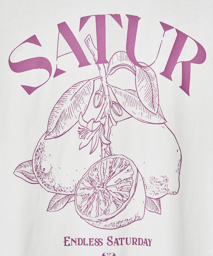 Seteo (W) Capri Citron Drawing Summer Graphic Short Sleeve T-Shirt Magenta Purple