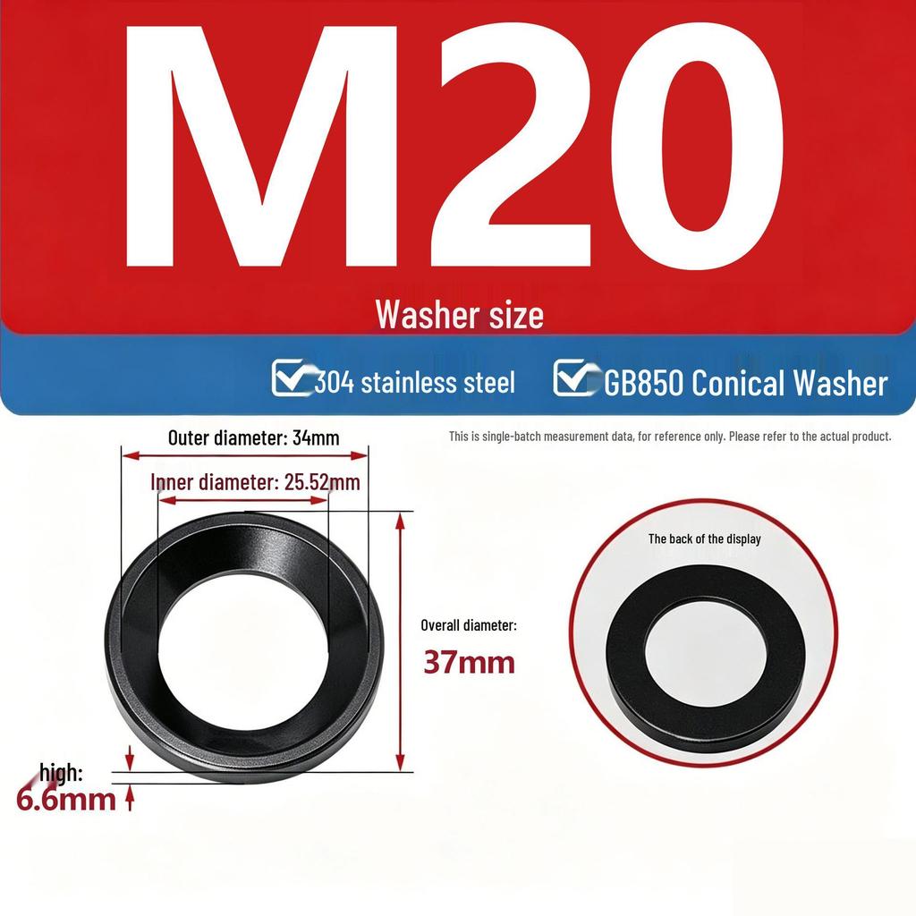 304 Stainless Steel Conical, Spherical, and Concave Convex Washers (M6, M8, M10, M12)