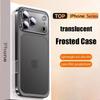 Luxury Translucent Phone Case For iPhone 17 Air 16 15 14 13 12 Pro Max Plating Frame Glass Lens Film Shockproof Hard PC Matte Cover
