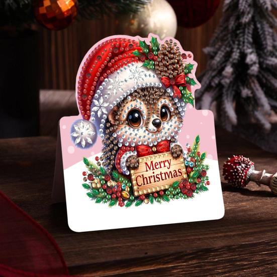 6 Pcs DIY Rhinestone Painting Birthday Gnome Greeting Card Kit 5D Rhinestone Art Birthday Cards for Adults Kids Anniversary Holiday Gifts