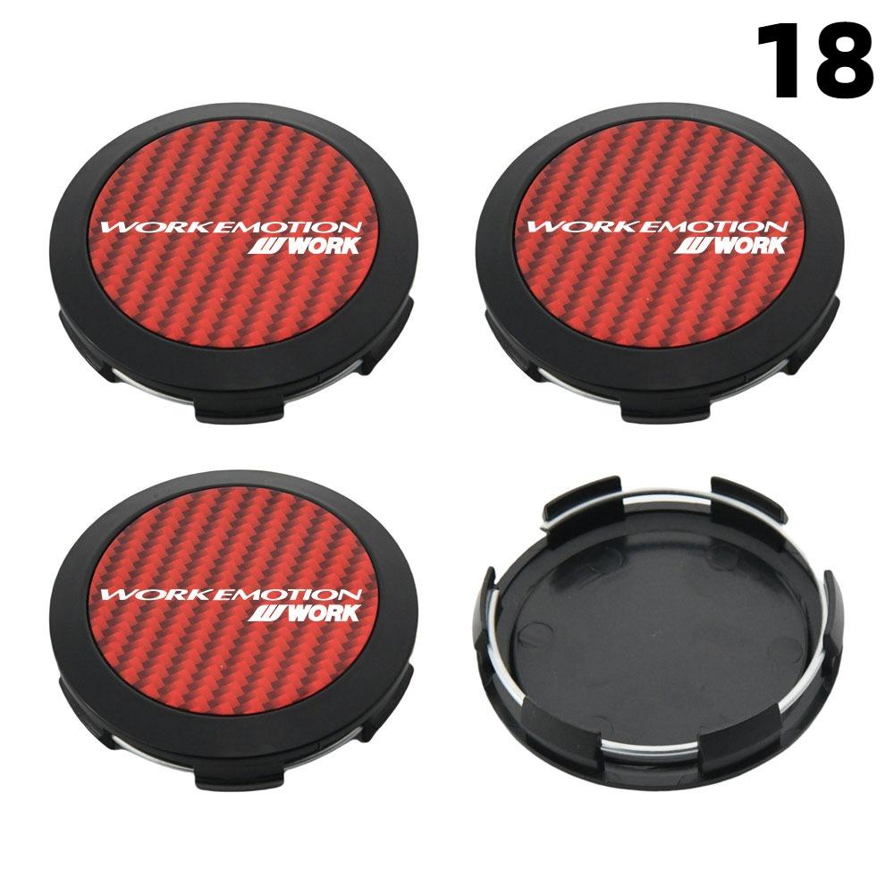 4 PZ 64MM Diametro Esterno / 62MM Diametro Interno Tappo Per Cerchi WORK EMOTION EQUIP MEISTER Logo VS & WORK Tappo Centrale Ruota Copri Ruota Auto Sportiva Tappi Mozzo