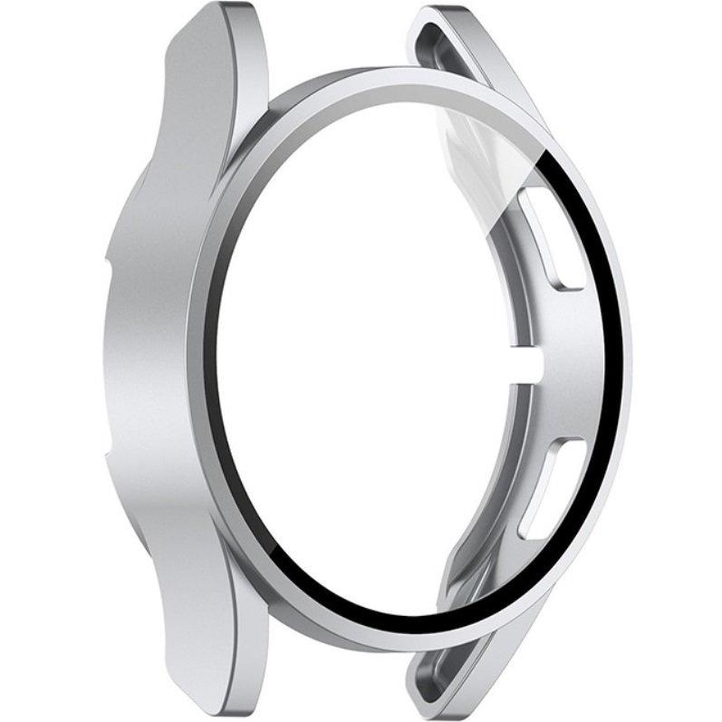 2in1 Case + Tempered Glass for Samsung Galaxy Watch 4 44mm, Silver