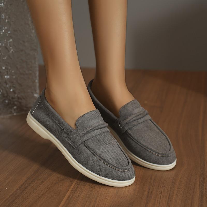 New shallow mouth women's autumn new one-pedal flat-soled lazy shoes