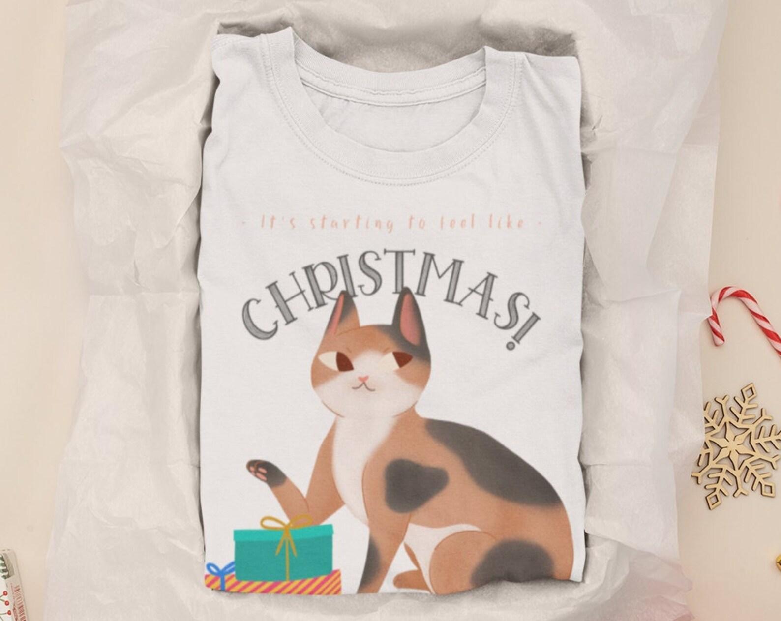 Christmas Cat T-Shirt: Holiday Cat Mom/Dad Tee 4XL