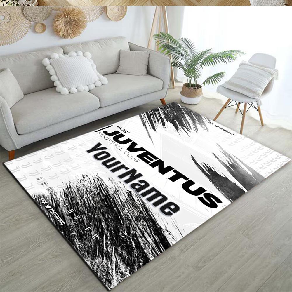 Juventus Customize Your Name Area Rug Suitable for Study Room Playrooms Bedrooms Hallway Antislip Carpet Decorate Offices Wedding Party Gift