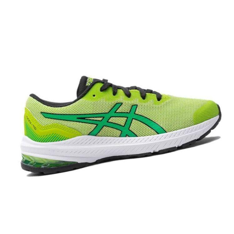 Asics GT-1000 11 Fabric Lightweight Durable Sweat-Wicking Outdoor Fitness Running Shoes Kids Sneaker Black Green 1014A237-301