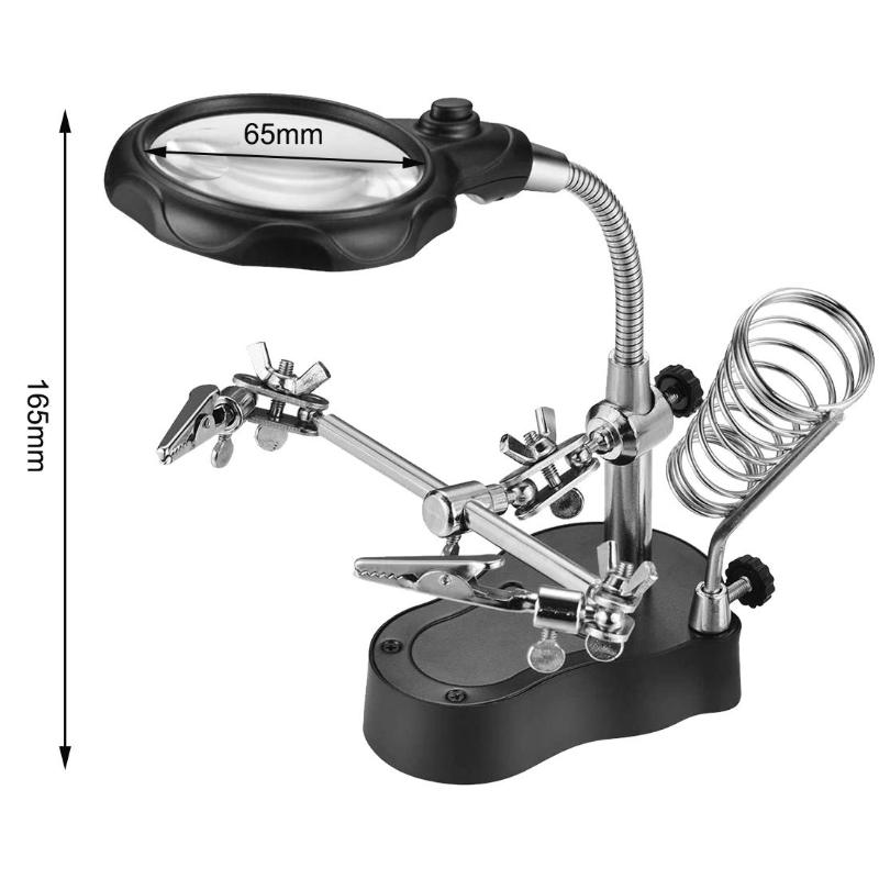 Repair Auxiliary Clamp Light, Clamp-On Soldering Magnifying Glass, With Auxiliary Soldering Iron Stand For Precision Electronics
