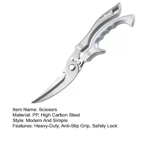 Heavy-Duty Poultry Shears with Spring-Loaded Handle Stainless Steel Kitchen Scissors for Chicken Ribs Fish 4-in-1 Multi-Tool with Bone Cutter Bottle