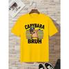 Europese maten Jongens "CAPYBARA BRUH" Grafisch T-shirt - T-shirt met Capybara Ontwerp, Zachte Ademende Stof voor Elke Dag
