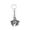 Chiefs Pharaohs Buddha Spiritual Amulet Pendant Antique Bronze Metal Keychain with 30mm Ring for Couples