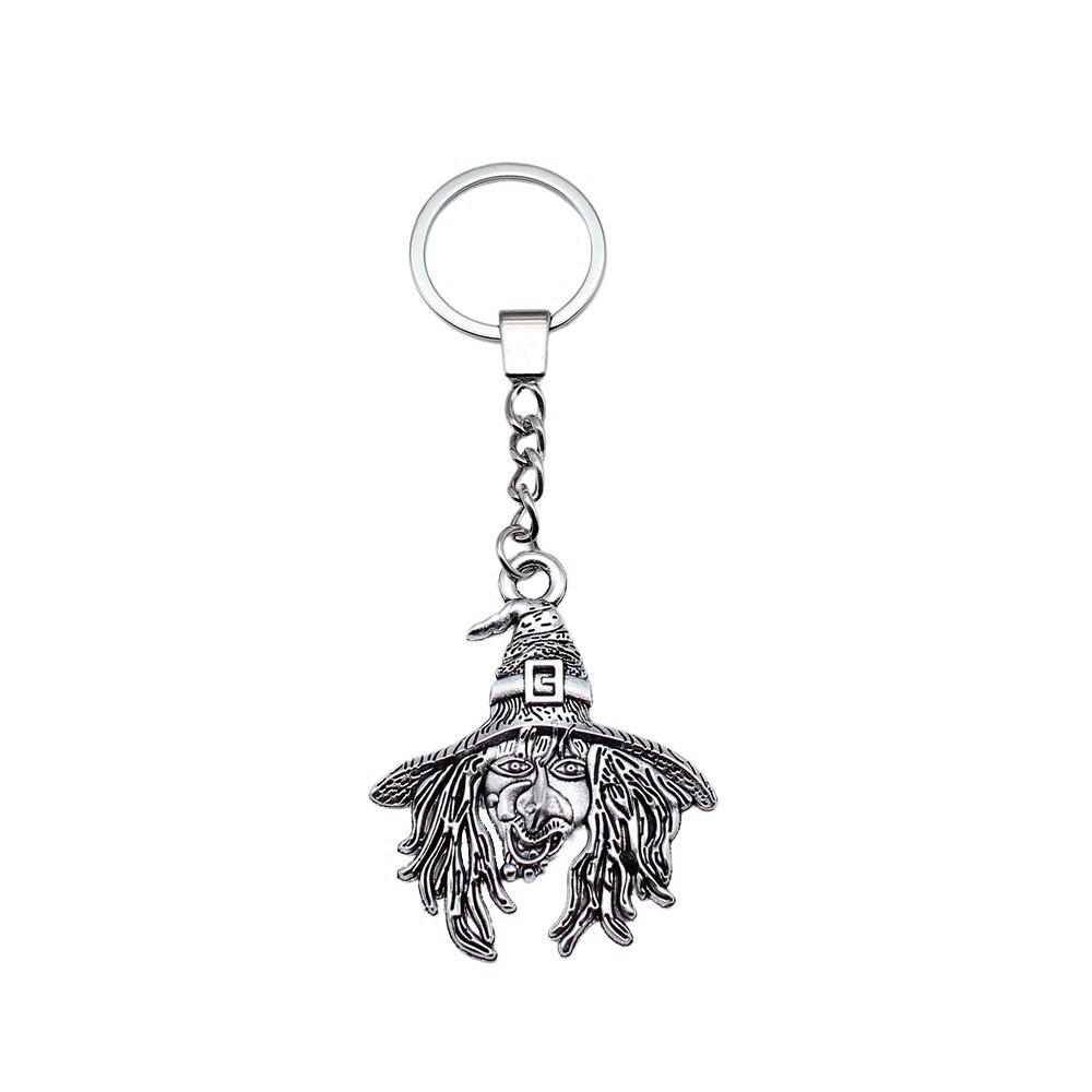 Chiefs Pharaohs Buddha Spiritual Amulet Pendant Antique Bronze Metal Keychain with 30mm Ring for Couples