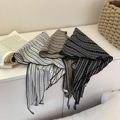 Cotton Spring And Summer Neck Protection Double-Sided Triangular Towel Sweat-Absorbing And Breathable Literary And Artistic Small Scarf Headband